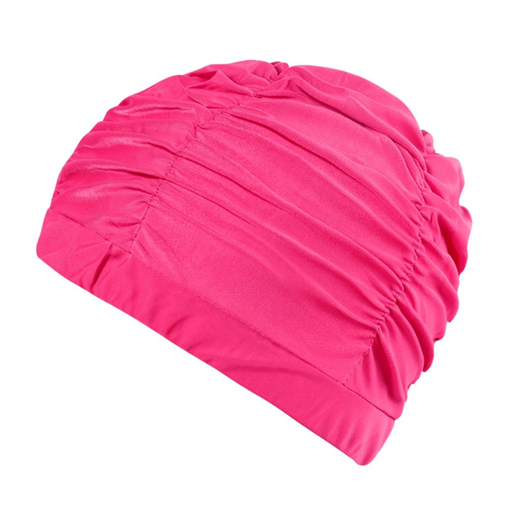 YPBEW Fabric Swimming Caps for Women Man Pleated Elastic Comfort Bathing Caps Keep Hairstyle Unchanged Nylon Cloth Swim Caps