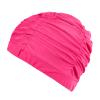 YPBEW Fabric Swimming Caps for Women Man Pleated Elastic Comfort Bathing Caps Keep Hairstyle Unchanged Nylon Cloth Swim Caps view 1