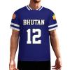 Vafogehu Flag of Bhutan Men's Football Jersey Basketball Jersey Short Sleeve Casual T-Shirt M view 1