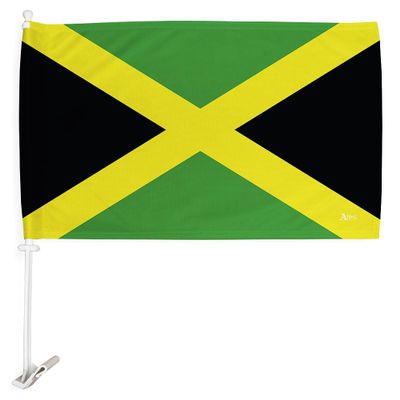 Copa America 2024 Jamaica Car Flag Bandera Para Carros De Jamaican Decor For Window Clip Pole Auto Accessories FIFA Sport Fan World Cup 2026 Football Soccor League Patriotic Decorations Made in USA