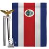 Copa America 2024 Costa Rica Flag Eagle Pole Kit Bandera para Costa Rican Decor Stand Set FIFA Sports Fan Gifts World Cup 2026 Wall Tapestry Football Soccor League Patriotic Decorations Made in USA view 1