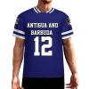 Flag of Antigua and Barbuda Men's Football Jersey Basketball Jersey Short Sleeve Casual T-Shirt 3XL view 1