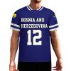 Vafogehu Flag of Bosnia and Herzegovina Men's Football Jersey Basketball Jersey Short Sleeve Casual T-Shirt L view 1