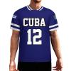 Vafogehu Flag of Cuba Men's Football Jersey Basketball Jersey Short Sleeve Casual T-Shirt L view 1