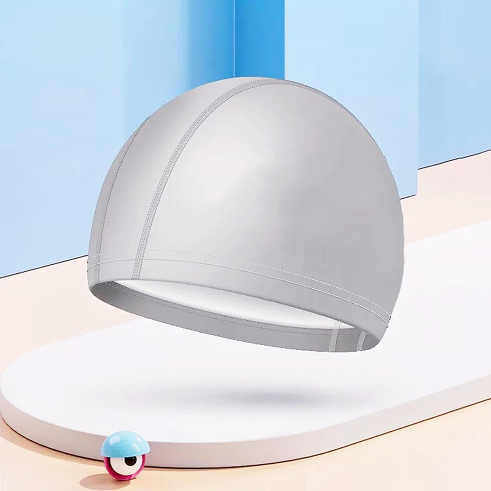 MQGRNUS PU coated high elastic waterproof swimming cap for men and women with increased adult ear protection long hair swimming cap, PU