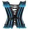 ADELCE Plus Size Corset Top for Women Bustier Lace up Gothic Lingerie Burlesque Costume Dress Sky Blue 3XL view 2
