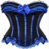 ADELCE Plus Size Corset Top for Women Bustier Lace up Gothic Lingerie Burlesque Costume Dress Deep Blue XL view 1