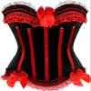 ADELCE Plus Size Corset Top for Women Bustier Lace up Gothic Lingerie Burlesque Costume Dress Red XL view 1