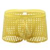 Yuecarcar Mens Sexy Boxer Briefs Breathable Hot Mesh Underwear Men's Sexy Underwear Soft Stretch Trunks Comfort (US, Alpha, X-Large, Regular, Short, Yellow) view 2
