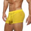Yuecarcar Mens Sexy Boxer Briefs Breathable Hot Mesh Underwear Men's Sexy Underwear Soft Stretch Trunks Comfort (US, Alpha, X-Large, Regular, Short, Yellow) view 3