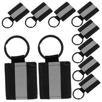 WOONEKY 10pcs Reflective Keychain Tags for Women Safety Zipper Pull Charm Night Visibility Keychain
