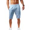 Day Today 2024 Striped Short Sleeve Button Down Shirt Men Knee Patches Nylon Pants Men Mens Short Shorts Gym Work Pants Hiking Pants Men Big and Tall Bib Shorts C-Blue view 2