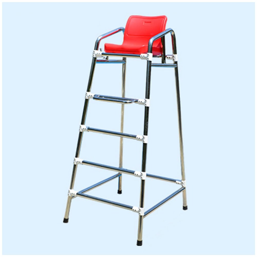 LXLZYXSF Pools Beach Lifesavers Observation Chair with Hook & Umbrella Jack Hole, 304 Stainless Steel Sports Competition Referee Chairs, 1.9m Tall Lifeguards's Chair