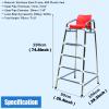 LXLZYXSF Pools Beach Lifesavers Observation Chair with Hook & Umbrella Jack Hole, 304 Stainless Steel Sports Competition Referee Chairs, 1.9m Tall Lifeguards's Chair view 2