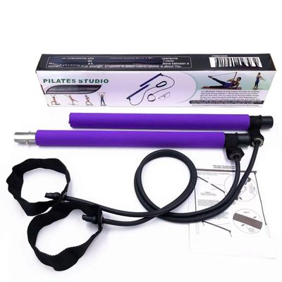 ZFish Pilates Multi-functional Fitness Bar, Is Your Home Fitness, Yoga, Pilates Training Essential Apparatus. (purple)