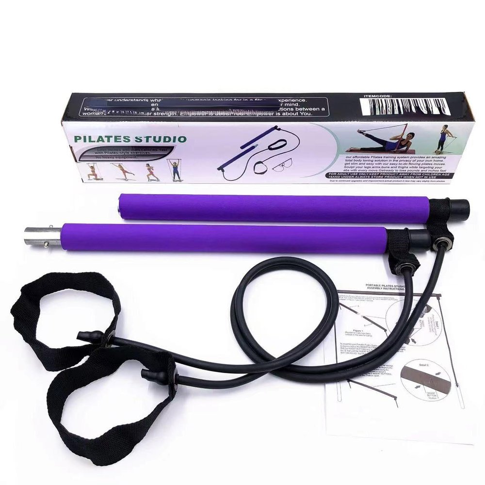 ZFish Pilates Multi-functional Fitness Bar, Is Your Home Fitness, Yoga, Pilates Training Essential Apparatus. (purple)
