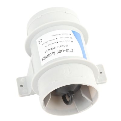 Bnineteenteam Bilge Blower Fan, 3 Inch 12V Silent Inline Blower Inline Marine Bilge Air for Yachts Boats Air Circulation