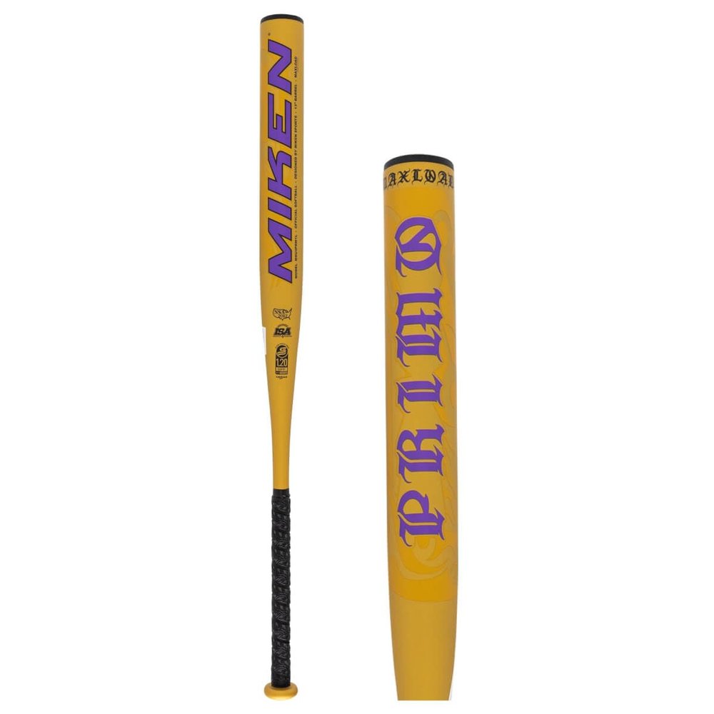 2025 Miken Primo 13"" Maxload USSSA Slow Pitch Softball Bat: MSU4PRM1L 34"" 25 oz., Gold