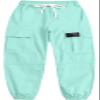 BINPAW Girls Cargo Pants Drawstring Elastic Waist Loose Tapered Jogger Pants with Pockets, Lake Blue, 13-14 Years = Tag 170 view 4