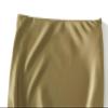 Womens Satin Silk Midi Skirt Fishtail Mermaid High Waist Long Skirts Yellow view 2