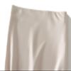Womens Satin Silk Midi Skirt Fishtail Mermaid High Waist Long Skirts Apricot view 3