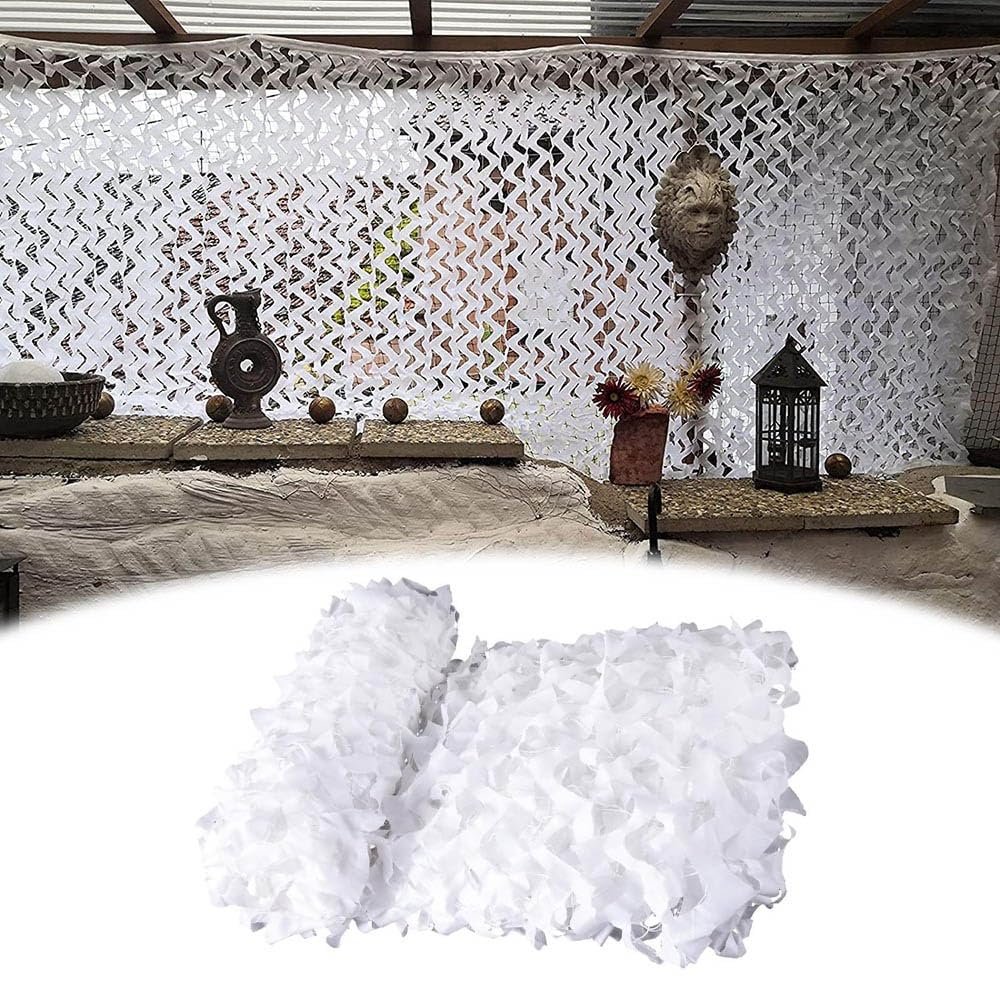 JKSTDPV 20x33ft White Camouflage Net 10x20ft 10x13ft 33x39ft 6.5x10ft Camping Camo Netting for Military Shooting Hunting Outdoor Garden Pergola Decoration (Customizable)(3x8/10x26ft)