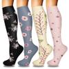 4 Pairs Compression Socks for Women Circulation-Best Support for Everyday Casual Lifestyle Wear,unique fashion floral Modern Stylish Look with Comfort Fit,Practical Gift for Use L-XL view 1