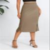 Urban CoCo Women's Stretch Office Fishtail Pencil Skirt High Waist Bodycon Midi Skirt with Slit (Coffee,XL) view 4