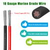 18 Gauge Marine Wire Tinned Copper Boat Cable, Standard USA OFC Oxygen Free Copper Wire for Automotive Boat Speakers Solar Outdoors (18 Gauge 50FT Red + 50FT Black) view 2