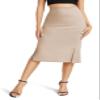Urban CoCo Women's Stretch Office Fishtail Pencil Skirt High Waist Bodycon Midi Skirt with Slit (Khaki,M) view 1