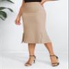 Urban CoCo Women's Stretch Office Fishtail Pencil Skirt High Waist Bodycon Midi Skirt with Slit (Khaki,M) view 3