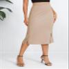 Urban CoCo Women's Stretch Office Fishtail Pencil Skirt High Waist Bodycon Midi Skirt with Slit (Khaki,M) view 4