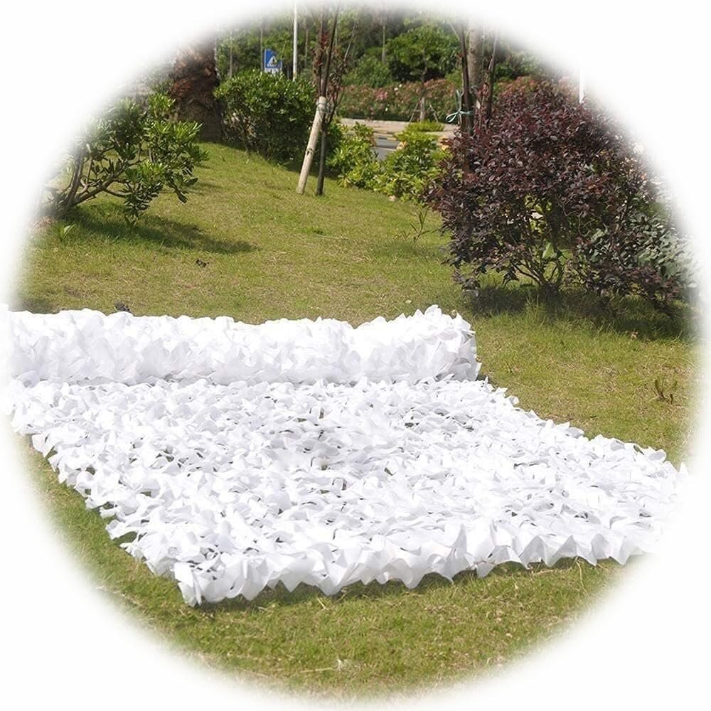 JKSTDPV Large Camouflage Net 33x39ft 10x20ft 6.5x10ft 13x23ft Camo Net White Decoration Netting Snow Camo Netting Garden Sunscreen Nets Camouflage Netting for Camping Shooting Hunting(3x6/10x20ft)