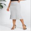 Urban CoCo Women's Stretch Office Fishtail Pencil Skirt High Waist Bodycon Midi Skirt with Slit (Heather Gray,S) view 3