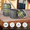 9pcs Camping Cookware Kit, Portable Camping with Non-Stick Pots, Pans Set and Folding Fork, Lightweight Backpacking cookware Cooking Set for Backpacking, Outdoor Camping view 3