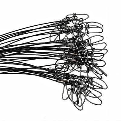 30pcs Fishing Wire Leaders Heavy Duty Fishing Stainless Steel Wire Leaders 125LB High Strength Fishing Leaders with Swivels and Snaps 7.9inch 11.8inch 19.7inch Black/Green (Black Leader-30pcs)