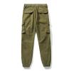 LANZIYAYA Boys Cargo Pants with Pockets Casual Trousers Elastic Waistband Elastic Leg Opening Sizes 6-14 Years Khaki (US, Age, 12 Years, Army Green) view 2