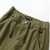 LANZIYAYA Boys Cargo Pants with Pockets Casual Trousers Elastic Waistband Elastic Leg Opening Sizes 6-14 Years Khaki (US, Age, 12 Years, Army Green) view 3