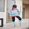Arshiner Toddler Girls 2 Piece Rainbow Print Outfits Pullover Sweatshirt and Yoga Pants Set Little Kid Girls Tracksuit 4T 5T view 2