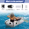 Oryxearth TPU Packraft, Lightweight Inflatable Travel Kayak with Soft Seat for Adults & Kids - 1 Person Packraft in White Flat River for Camping Trip Fishing, Grey view 3