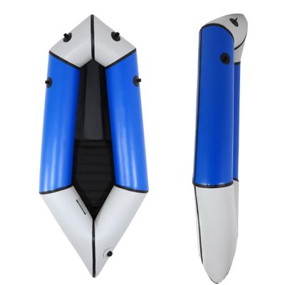 Oryxearth Packraft Lightweight Inflatable Travel Kayak with Soft Seat for Adults & Kids 1 Person TPU Packraft in Flat River for Camping Trip Fishing, Blue & Grey