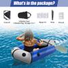 Oryxearth Packraft Lightweight Inflatable Travel Kayak with Soft Seat for Adults & Kids 1 Person TPU Packraft in Flat River for Camping Trip Fishing, Blue & Grey view 3