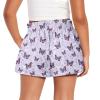 Tongluoye Butterfly Flower Shorts for Girls Size 10 12 Summer Shorts Causal Wide Leg Short Pants with Pocket High Waisted Flowy Sweat Shorts Athletic Sports Active Wear Kids Clothes Purple view 2
