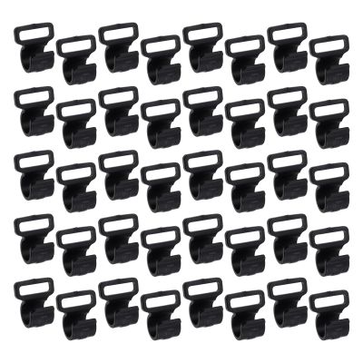Woogim 40PCS Plastic C Shaped Clips Webbing Strap Clamp Outdoor Tent Poles Connectors of 0.43" Black Clip to Fix Tent Cover Screen for Width of Webbing Strap Less Than 0.75" Black
