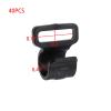 Woogim 40PCS Plastic C Shaped Clips Webbing Strap Clamp Outdoor Tent Poles Connectors of 0.43" Black Clip to Fix Tent Cover Screen for Width of Webbing Strap Less Than 0.75" Black view 2