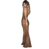 ANKOMINA Women's Leopard Mesh Sheer Spaghetti Strap Long Maxi Dress Sexy Backless Beach Swimsuit Cover Ups Party Club Dresses view 2