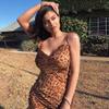 ANKOMINA Women's Leopard Mesh Sheer Spaghetti Strap Long Maxi Dress Sexy Backless Beach Swimsuit Cover Ups Party Club Dresses view 4