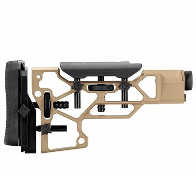 MDT SRS Short FDE Skeleton Buttstock, Custom fit Cheek Rest & Buttpad, CNC Machined 6061-T6 Aluminum, Compatible with TAC21, LSS, LSS-XL, HS3 Chassis (103440-FDE)