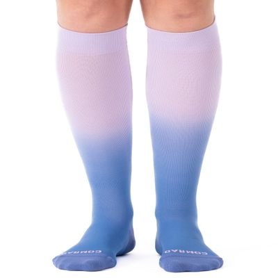 Comrad- Socks- Knee-15-20 mmHg L2- Nylon- Purple/Denim Ombre -LWC