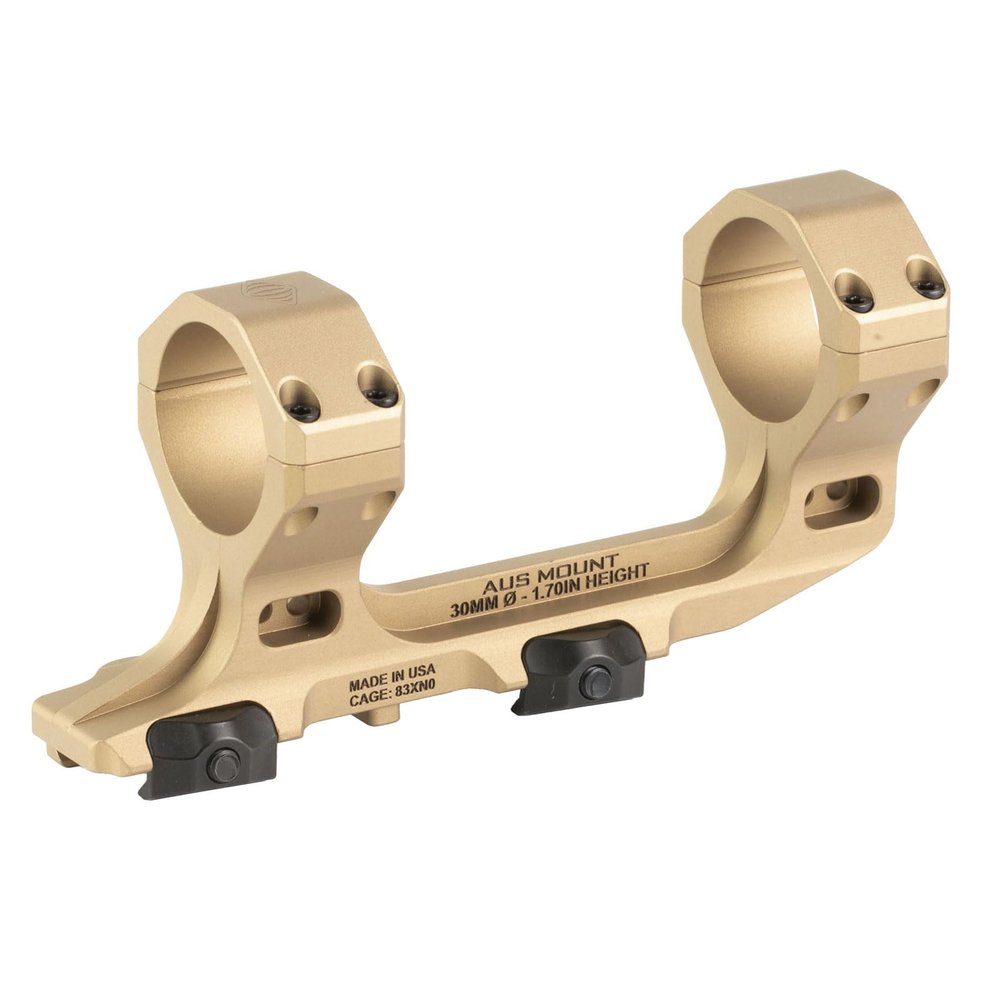 Reptilia AUS 30mm Optic Mount 1.70 Inch Bore Height, MIL-STD Type III Hard Anodized, Billet 7075-T6 Aluminum (FDE)